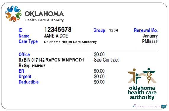 Download Oklahoma health insurance card Photoshop template